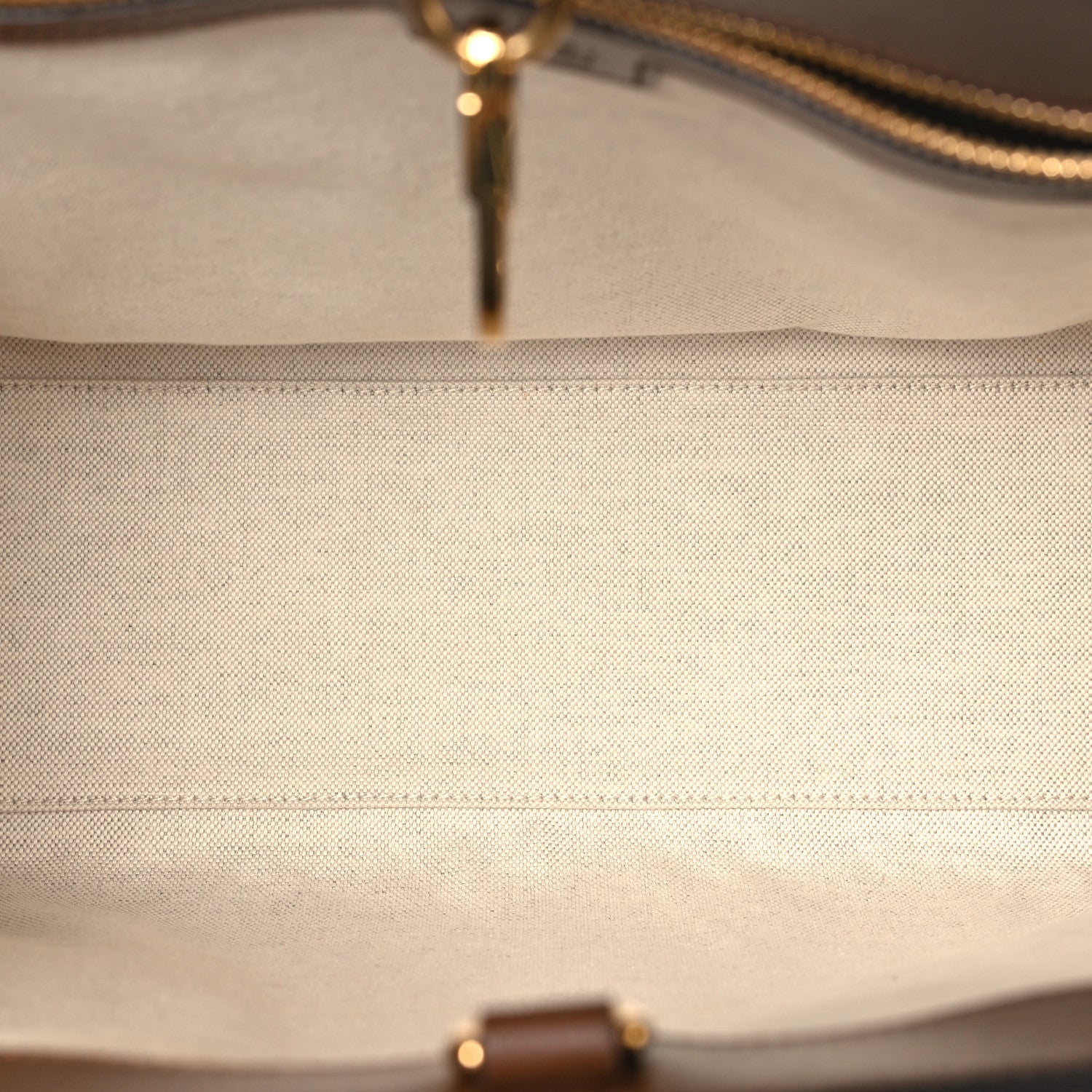 GG Supreme Monogram Azalea Calfskin Small Retro Interlocking G Tote Bag Beige Ebony Brown Sugar