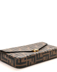 Vitello Soft F is FNDI Bi-Color FF 1974 Embossed Envelope Wallet On Chain with Pouches Maya Black