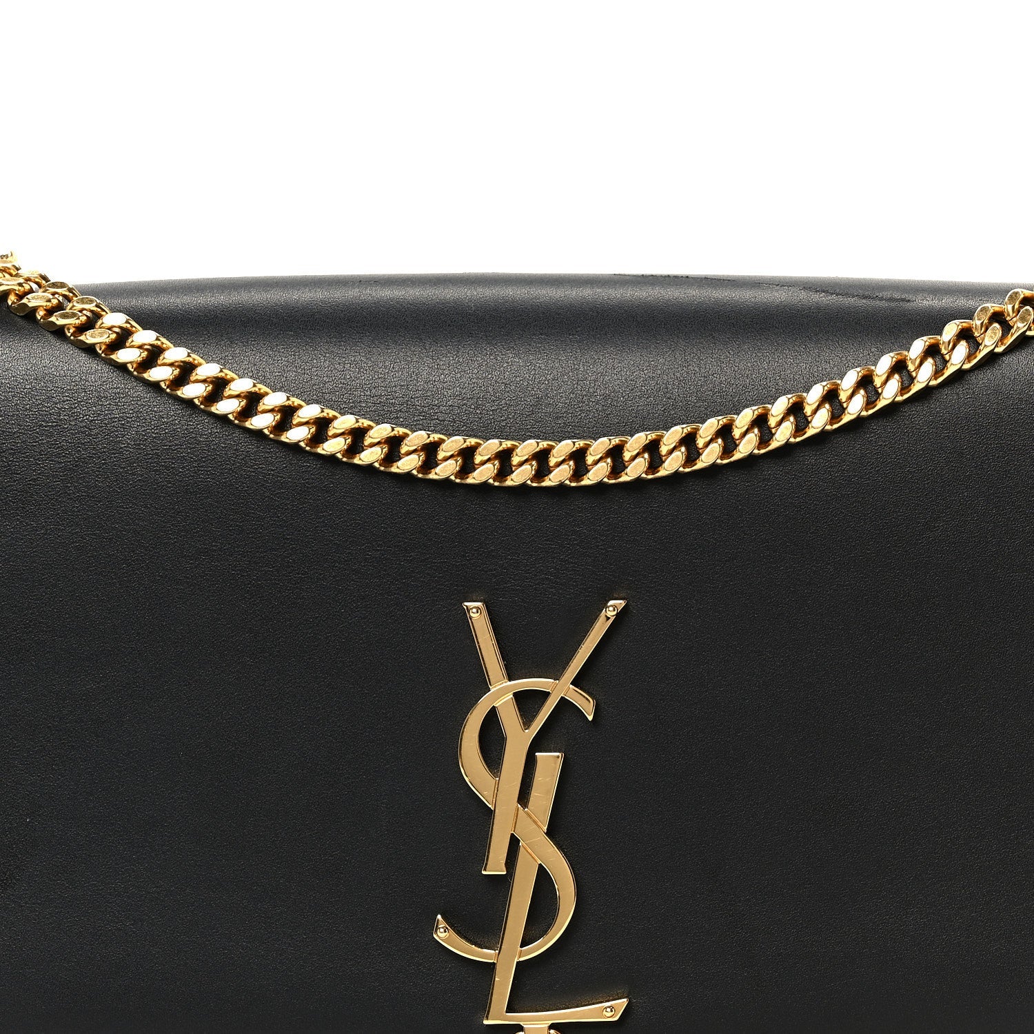Smooth Calfskin Medium Classic Monogram Kate Tassel Satchel Black