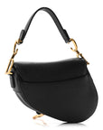 Grained Calfskin Mini Saddle Bag Black