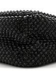 Satin Crystal Soft Padded Small Double Handled Shoulder Bag Black