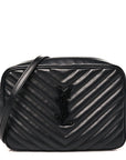 Calfskin Matelasse Monogram Monochrome Lou Camera Bag Black