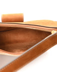 Suede Medium Strap Ava Triomphe Shoulder Bag Camel