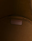 Triomphe Canvas Calfskin Small Drawstring Bucket Bag Tan