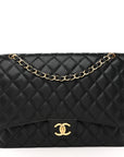 Caviar Quilted Maxi Double Flap Black