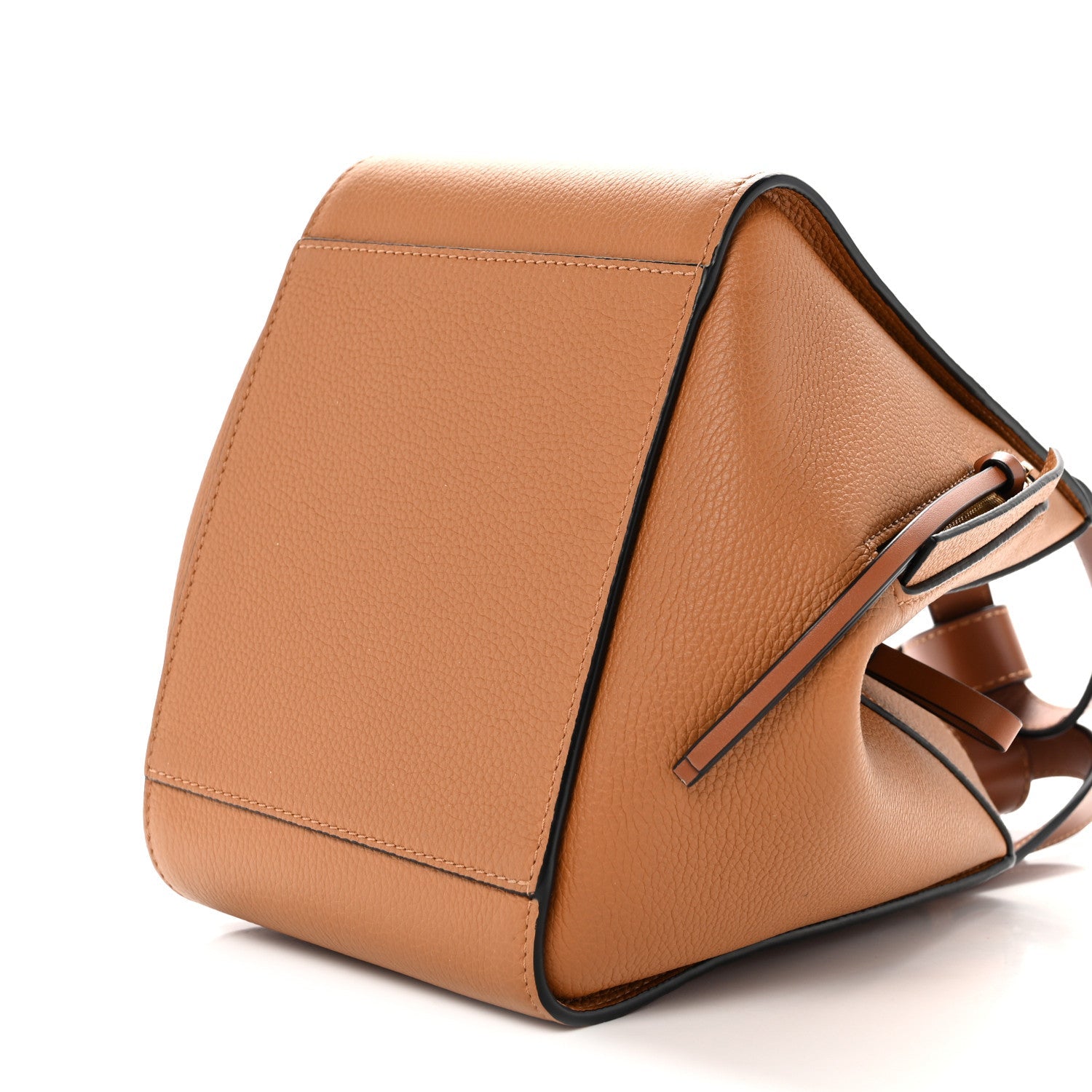 Grained Calfskin Mini Hammock Shoulder Bag Light Caramel