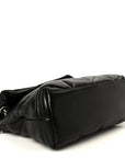 Lambskin Quilted Small Loulou Puffer Monogram Chain Satchel Black