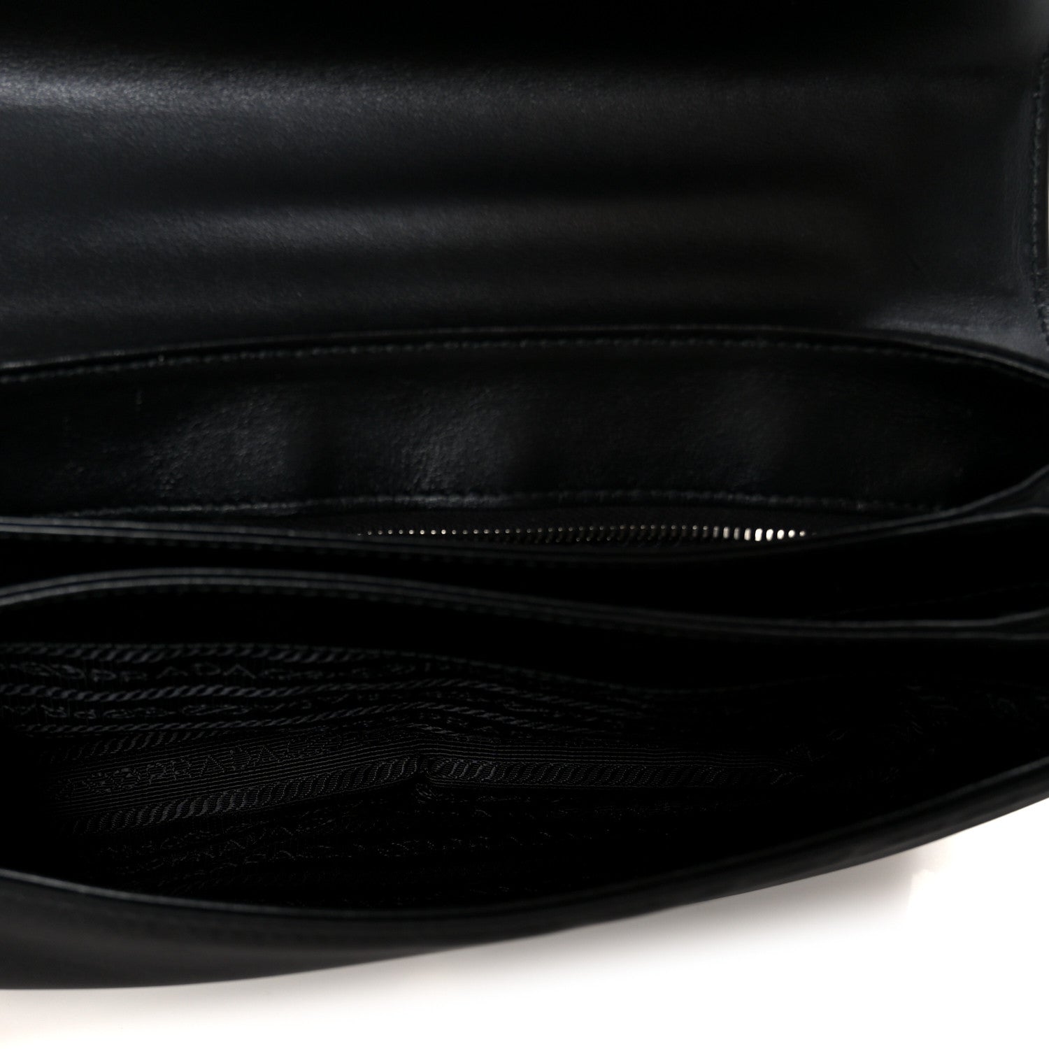 Saffiano Tessuto Nylon Chain Shoulder Bag Black