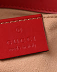Calfskin Matelasse Mini GG Marmont Shoulder Bag Hibiscus Red