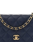 Caviar Quilted CC Turnlock Wallet On Chain WOC Navy Blue