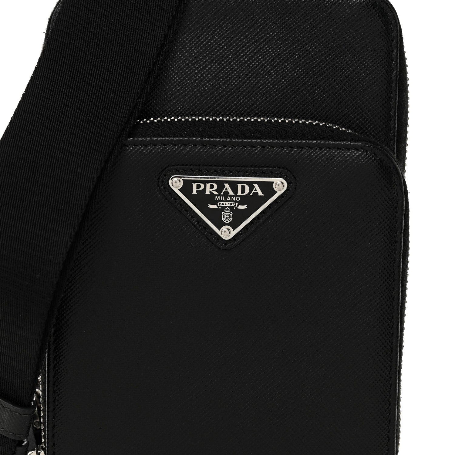 Saffiano Smartphone Case Crossbody Black
