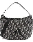 Oblique Soft Saddle Bag Beige Blue