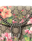 GG Supreme Monogram Blooms Mini Dionysus Chain Wallet Beige Multicolor Dry Rose