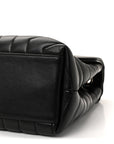 Calfskin Y Quilted Monogram Medium Loulou Chain Satchel Black