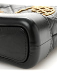 Aged Calfskin Quilted Charms Small Gabrielle Hobo Black