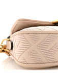 Canvas Vitello King Bi-Color Strap FF Embroidered Mini Baguette Poudre