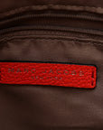 Pebbled Calfskin Gotham Bauletto Satchel Red