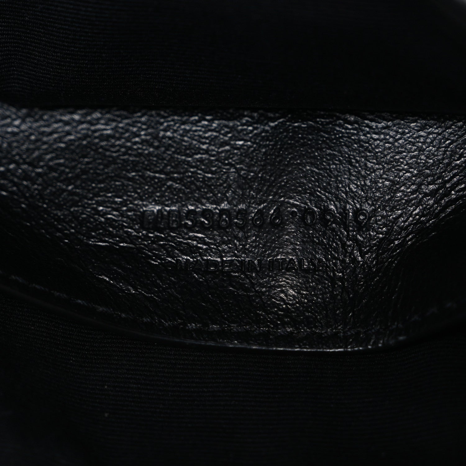 Crinkled Calfskin Matelasse Monogram Baby Niki Chain Satchel Black