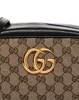 Monogram Matelasse Diagonal Small GG Marmont Chain Shoulder Bag Beige Black