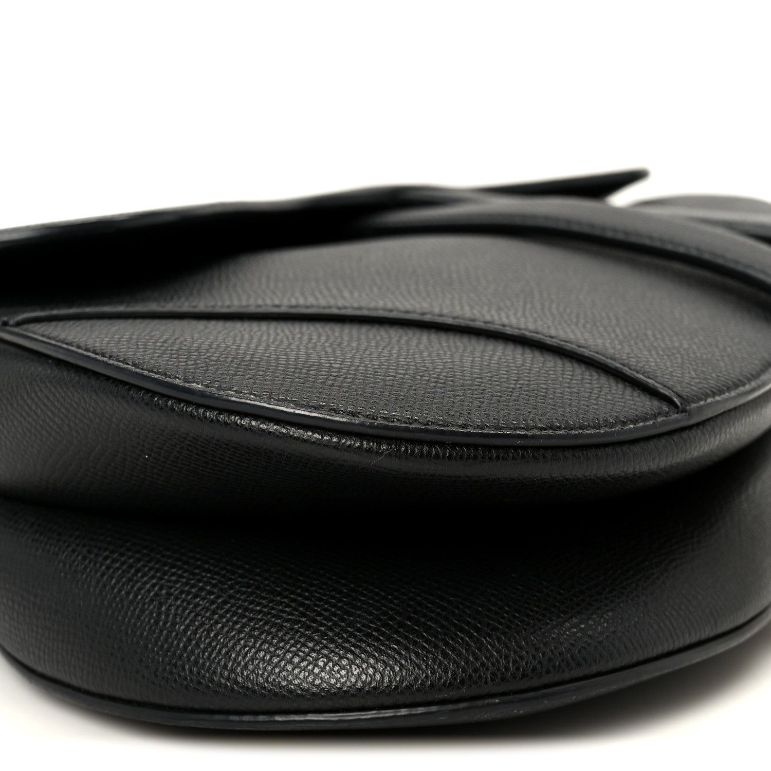 Grained Calfskin Saddle Bag Black
