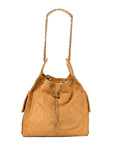 Suede Quilted Medium CHNL 25 Handbag Beige
