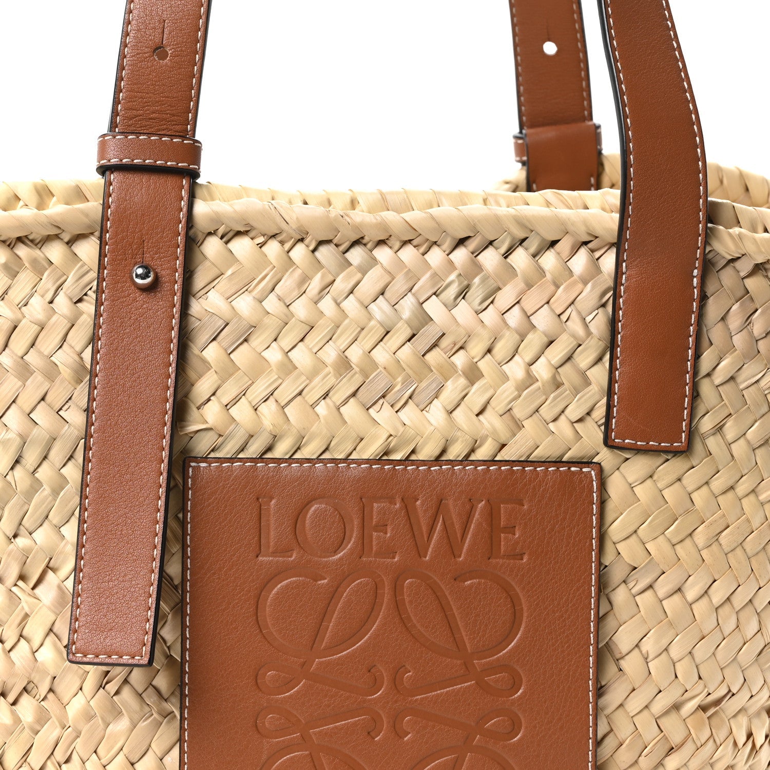 Raffia Basket Tote Bag Natural Tan