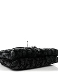 Oblique Mink Fur Saddle Soft Bag Dark Grey