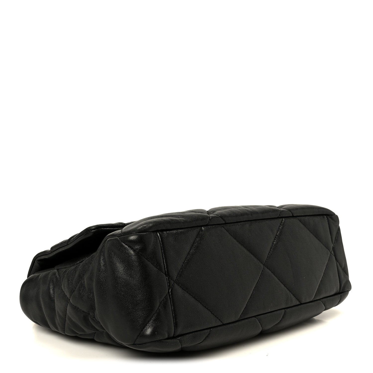 Goatskin Quilted Large CHNL 19 Flap Black