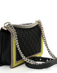 Canvas Quilted New Medium Fluo Boy Flap Black Grey Yellow