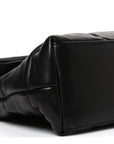 Lambskin Quilted Medium Loulou Puffer Monogram Chain Satchel Black