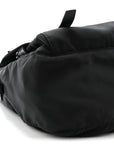 Tessuto Nylon Saffiano Double Buckle Messenger Shoulder Bag Black