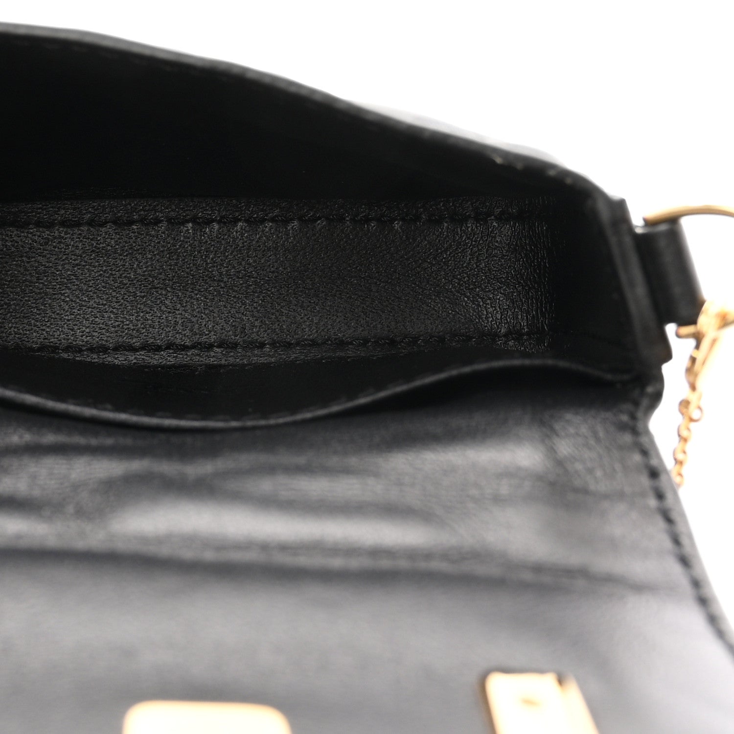 Nappa Matisse FF Embossed Nano Maxi Buckle Baguette Charm Black