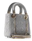 Lambskin Cannage Mini Lady D1OR Gray Opaline