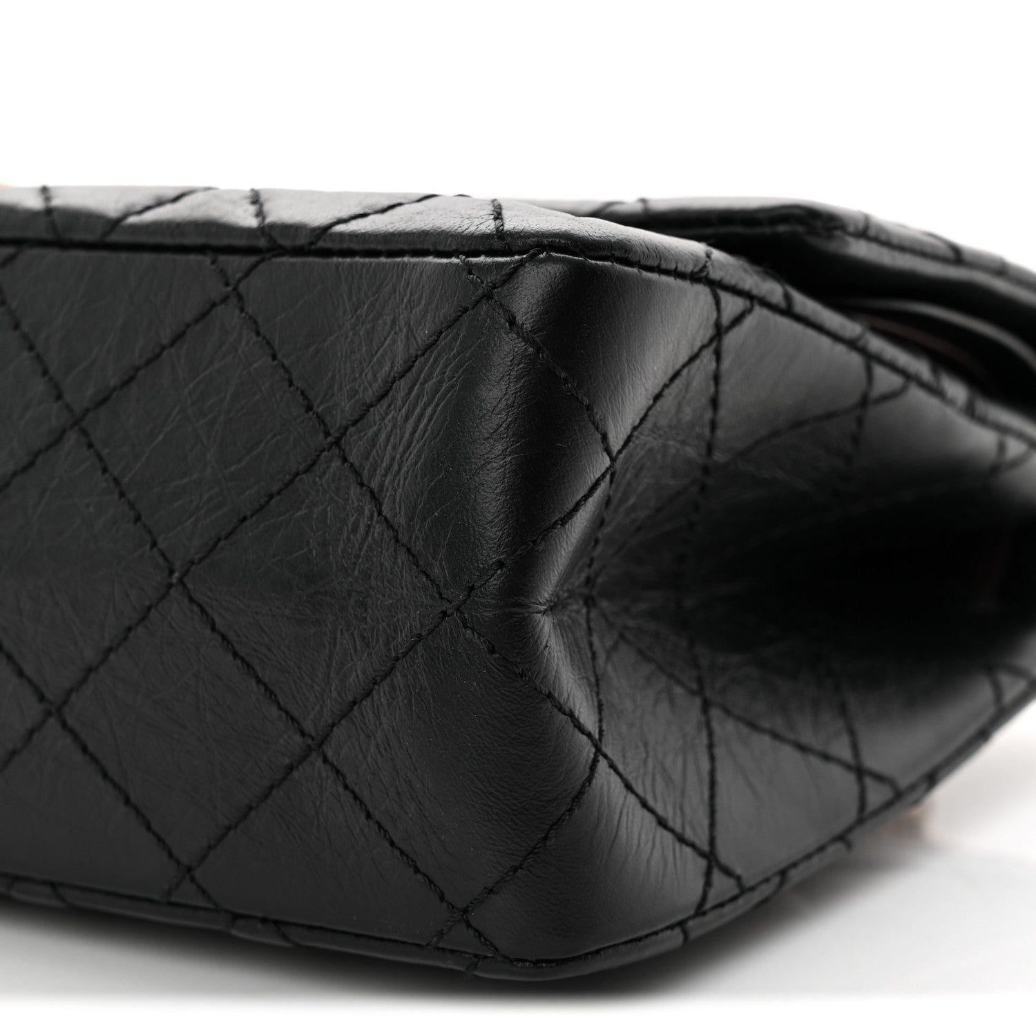 Aged Calfskin Quilted 2.55 Reissue 225 Flap Black