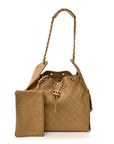 Caviar Quilted Medium CHNL 25 Handbag Dark Beige