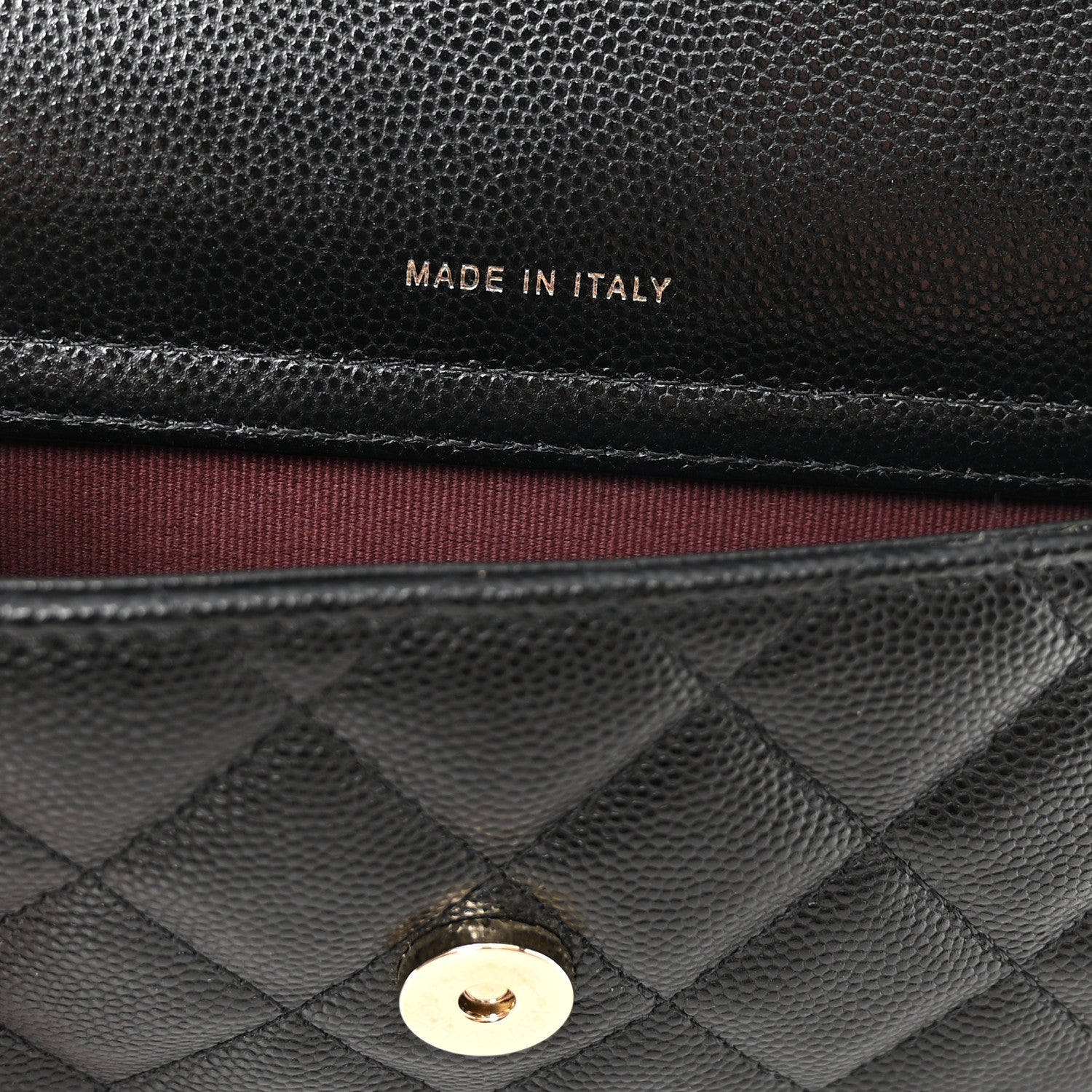 Caviar Quilted Flap Phone Holder With Chain Black