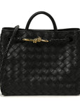 Nappa Intrecciato Small Andiamo Shoulder Bag Black