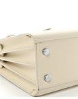 Grained Calfskin Baby Sac De Jour White