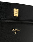 Caviar Quilted CC Turnlock Wallet On Chain WOC Black