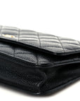 Caviar Quilted Wallet on Chain WOC Black