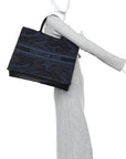 Canvas Embroidered Camouflage Book Tote Blue