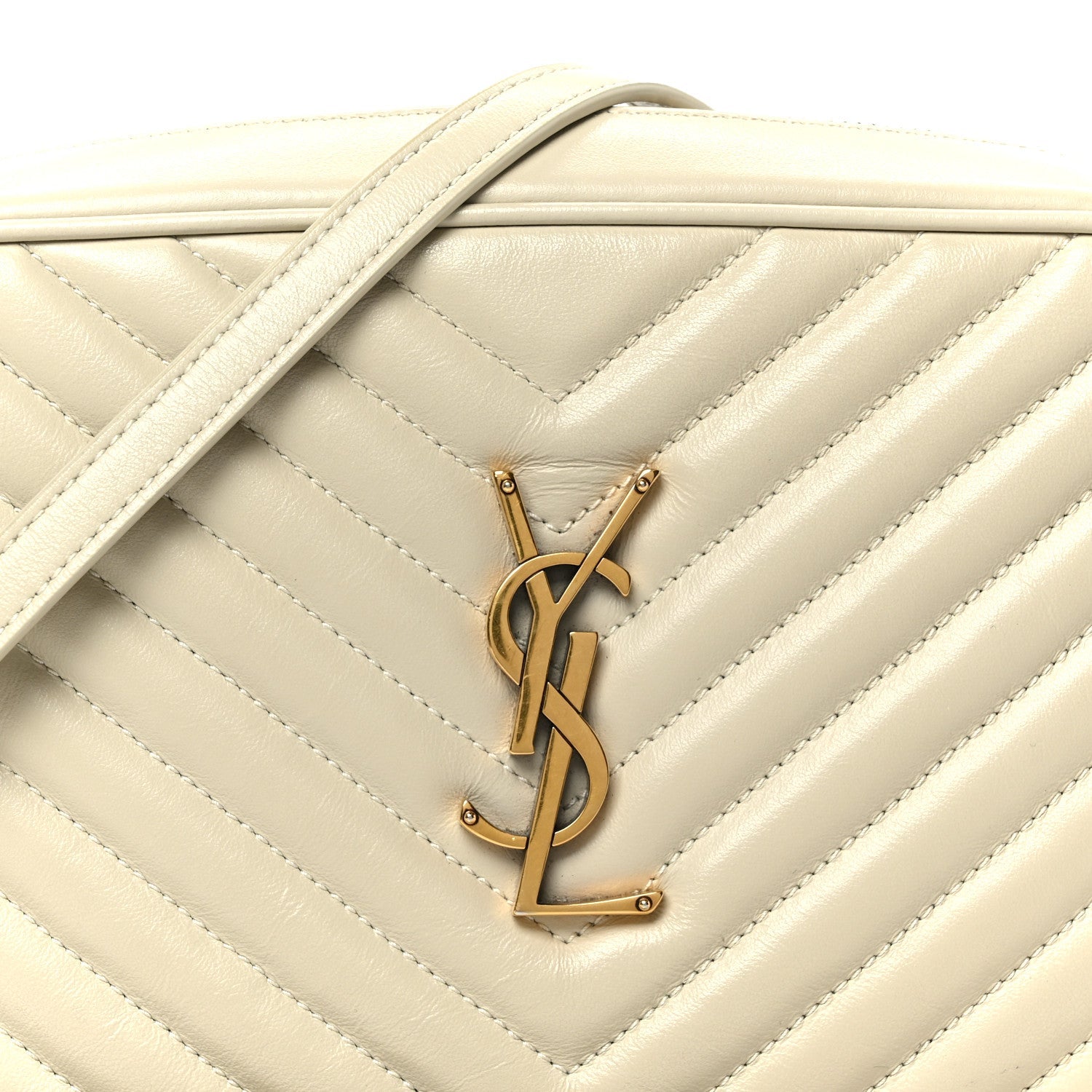 Calfskin Matelasse Monogram Lou Camera Bag Crema Soft