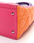 Lambskin Cannage Medium Tri-Color Lady D1OR Pink