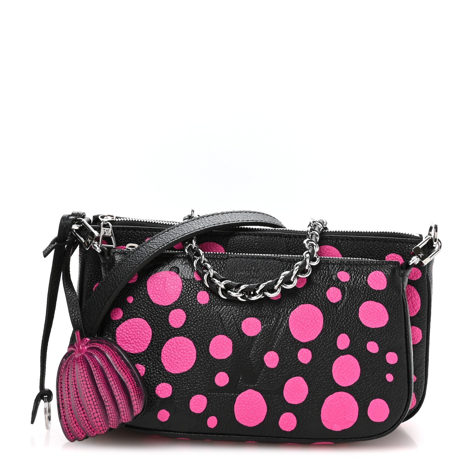 LV X YK Empreinte Multi Pochette Accessories Black Fuchsia