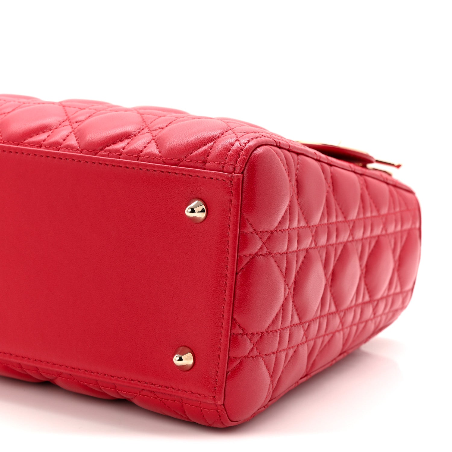Lambskin Cannage Medium Lady D1OR Red