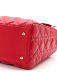 Lambskin Cannage Medium Lady D1OR Red