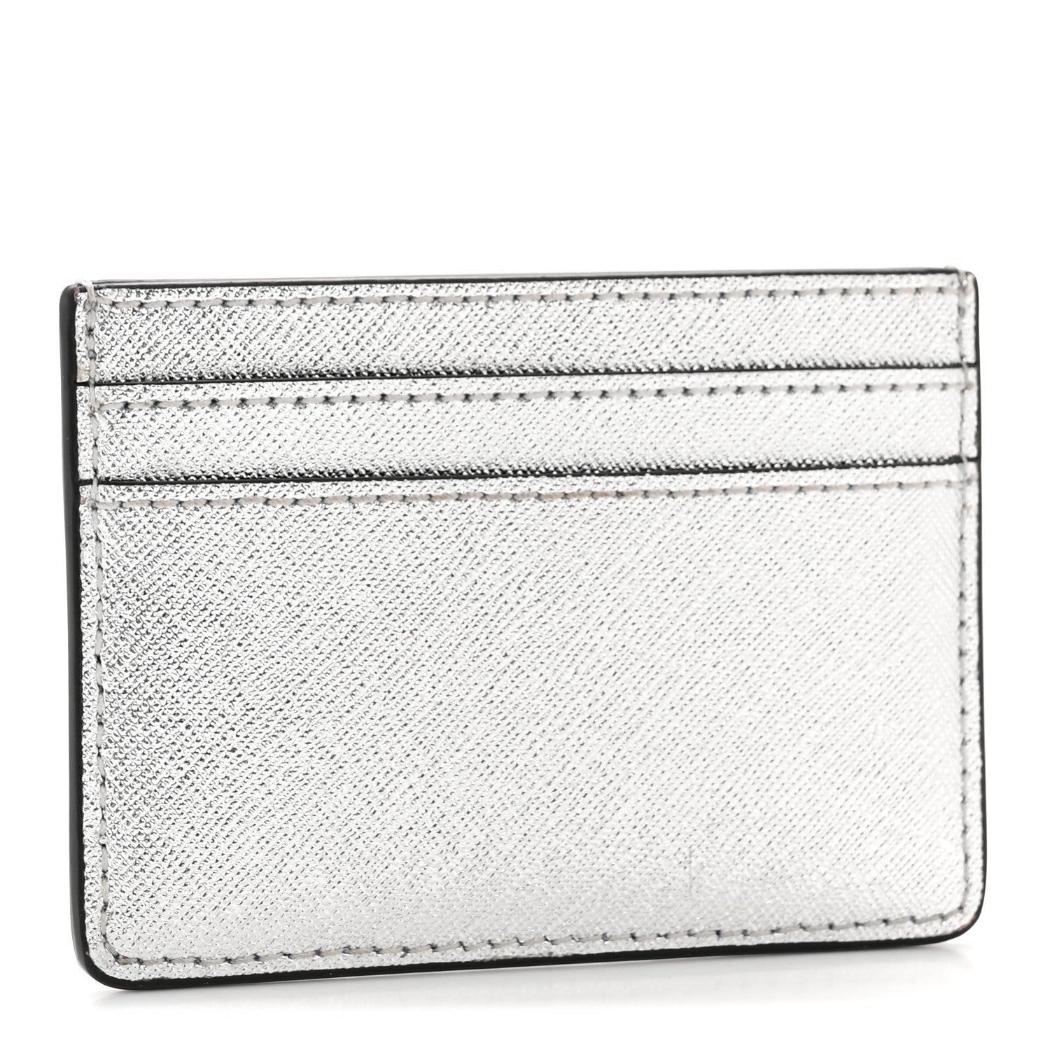 Metallic Saffiano Cardholder Silver