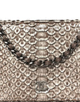 Snakeskin Wallet On Chain WOC Brown Silver