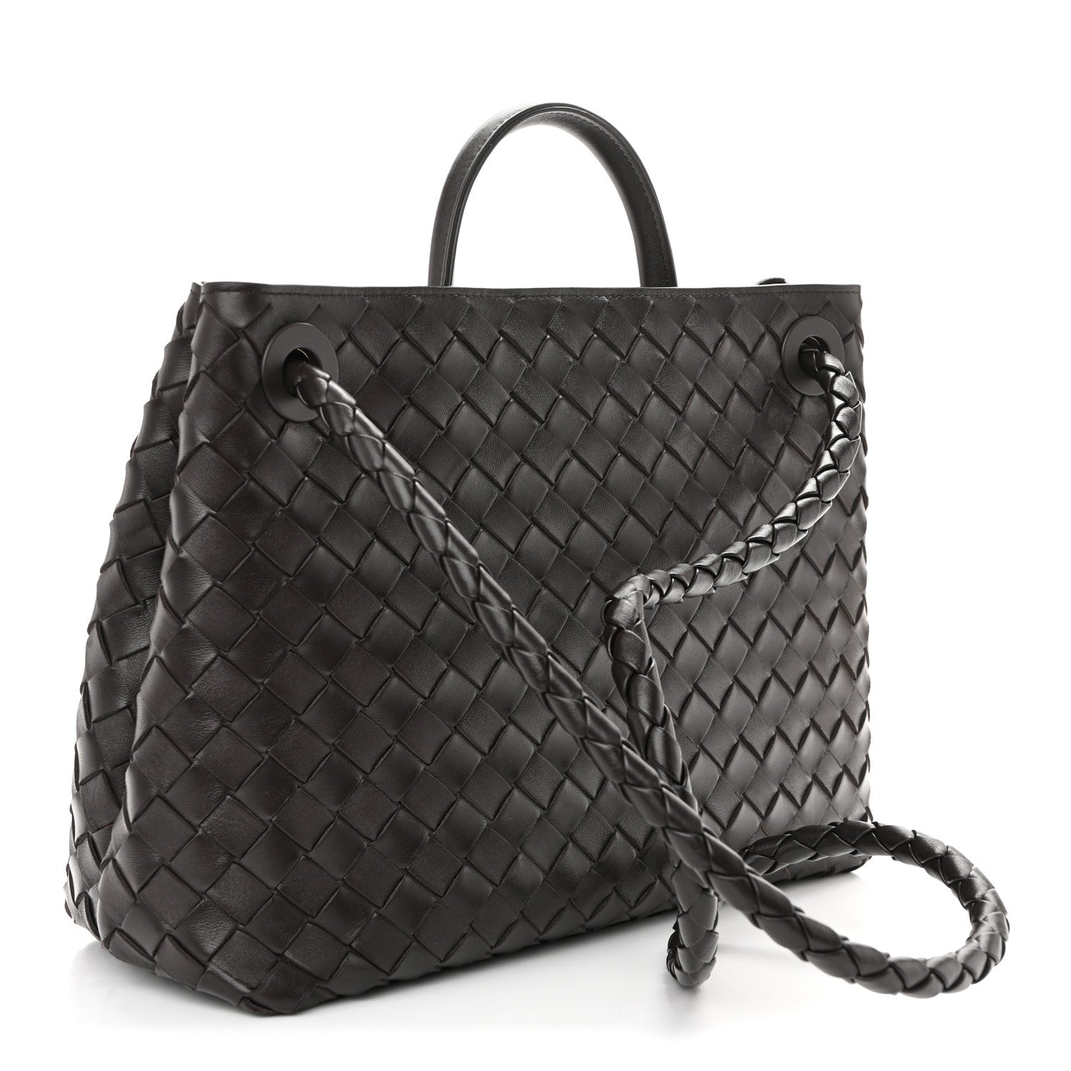 Nappa Intrecciato Medium Andiamo Shoulder Bag Fondant