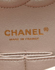 Iridescent Lambskin Quilted Medium Double Flap Ivory